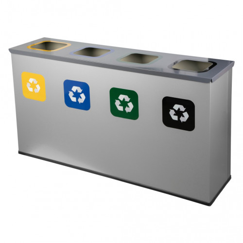 4 dalių rūšiavimo šiukšliadėžė 4 x 60 l "Eco Station" 4 dalių rūšiavimo šiukšliadėžė 4 x 60 l "Eco Station"